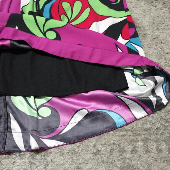 NICOLE MILLER 3/4 Sleeves Vibrant Colorful Retro Boho Dress with Waist Tie, 14 - Picture 13 of 15